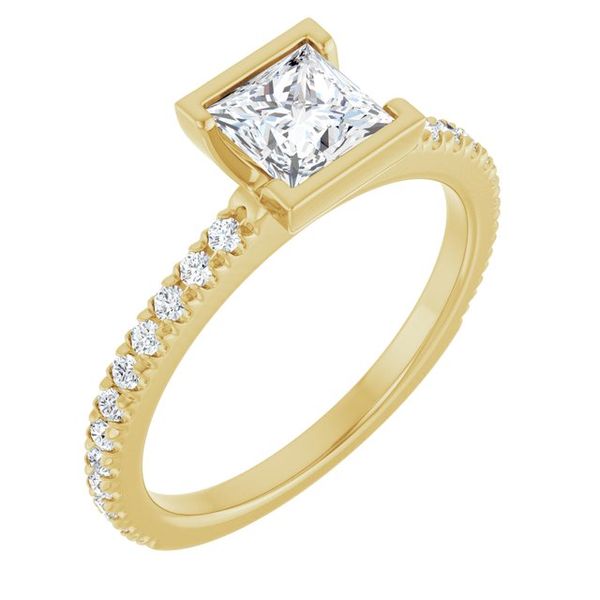 Half-Bezel Engagement Ring