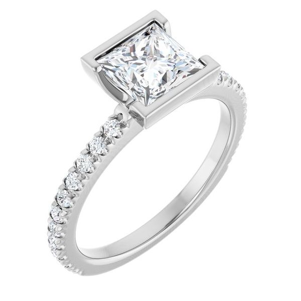 Half-Bezel Engagement Ring
