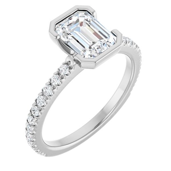 Half-Bezel Engagement Ring