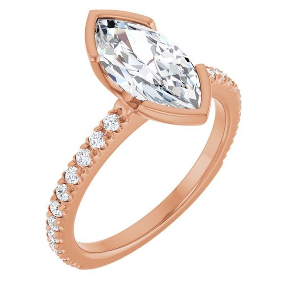 Half-Bezel Engagement Ring