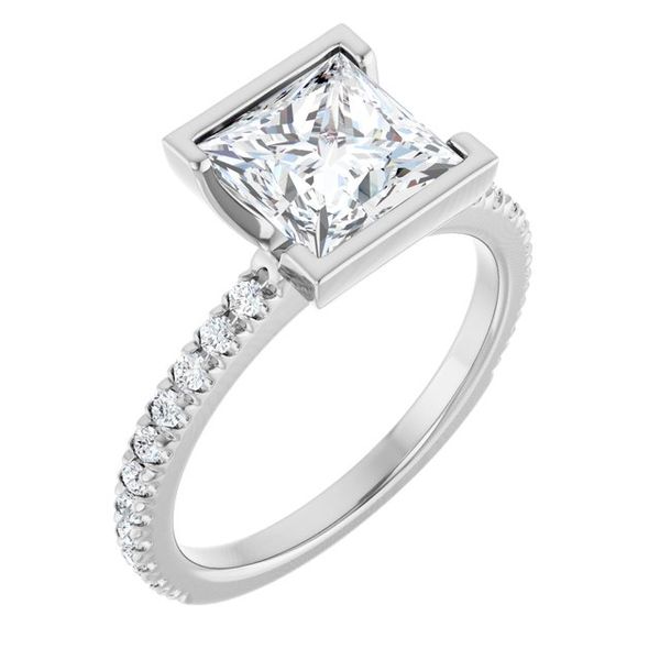Half-Bezel Engagement Ring