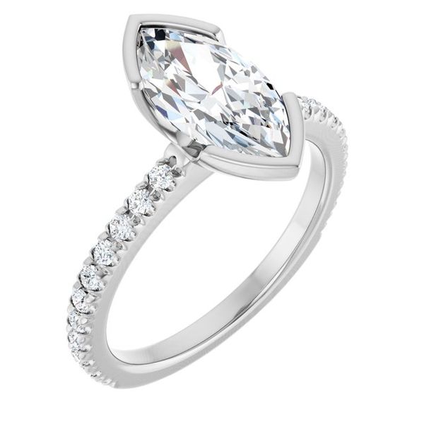 Half-Bezel Engagement Ring