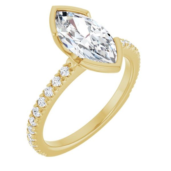 Half-Bezel Engagement Ring