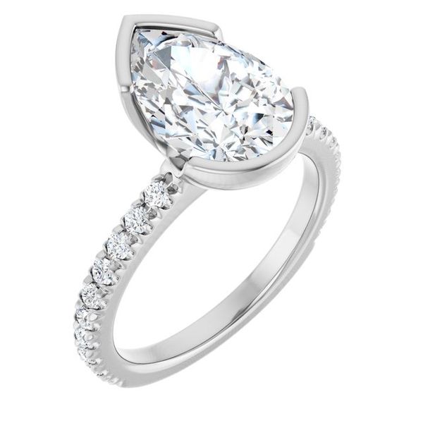 Half-Bezel Engagement Ring