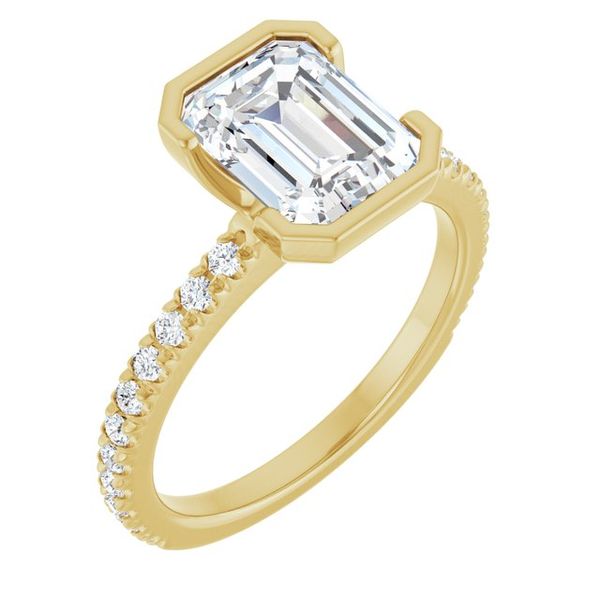 Half-Bezel Engagement Ring