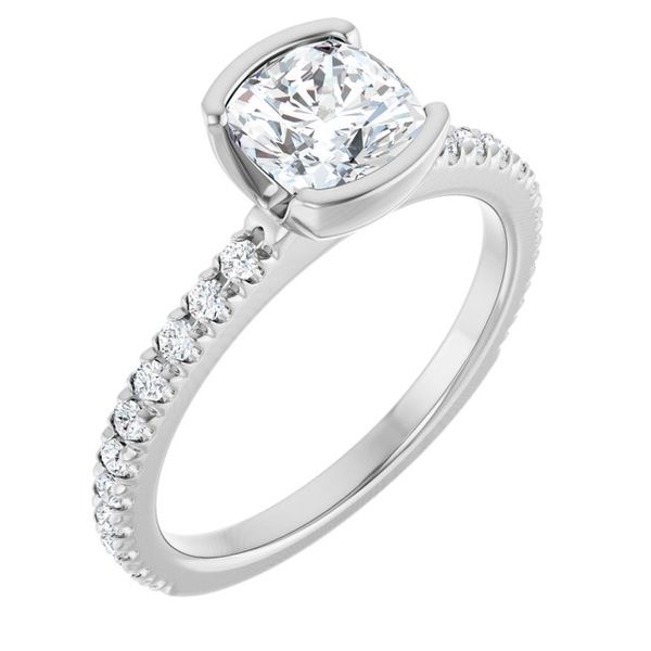 Half-Bezel Engagement Ring