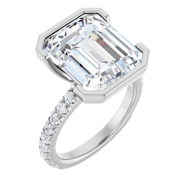 Half-Bezel Engagement Ring