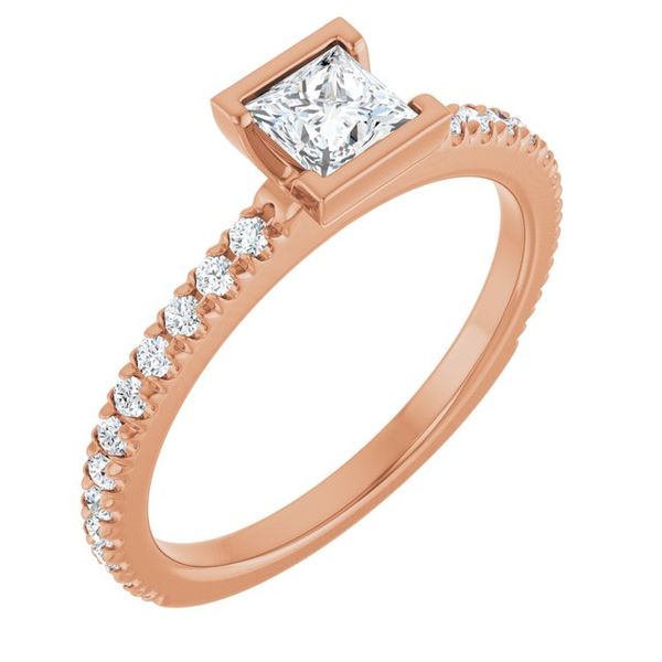 Half-Bezel Engagement Ring