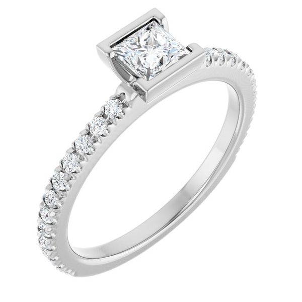 Half-Bezel Engagement Ring