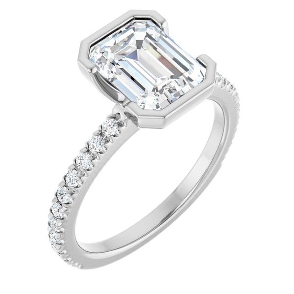Half-Bezel Engagement Ring