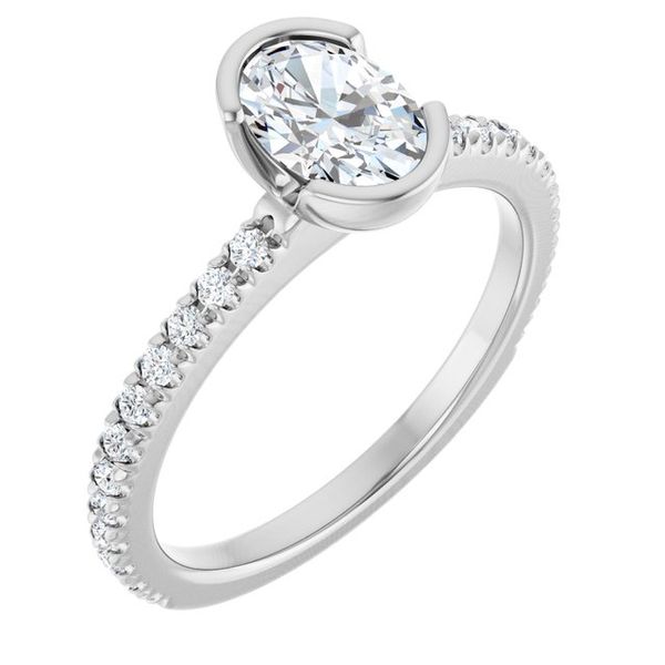 Half-Bezel Engagement Ring