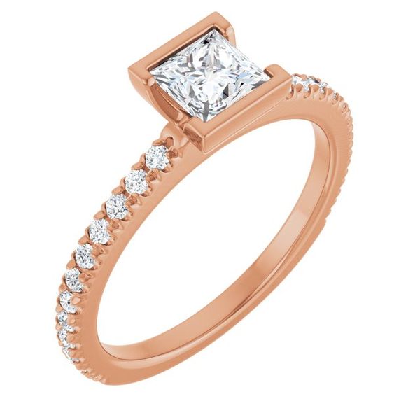 Half-Bezel Engagement Ring