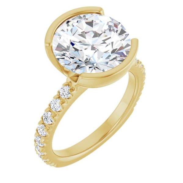 Half-Bezel Engagement Ring