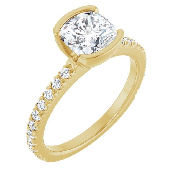 Half-Bezel Engagement Ring
