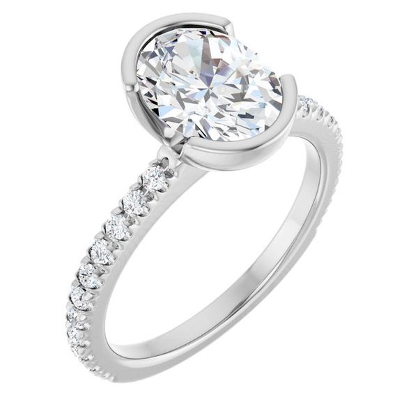 Half-Bezel Engagement Ring