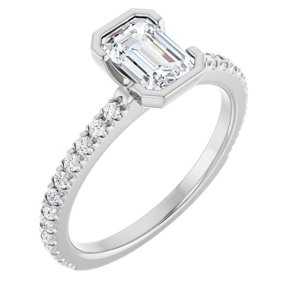 Half-Bezel Engagement Ring