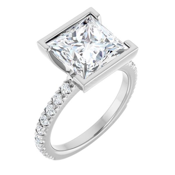 Half-Bezel Engagement Ring