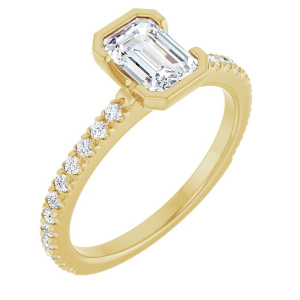 Half-Bezel Engagement Ring