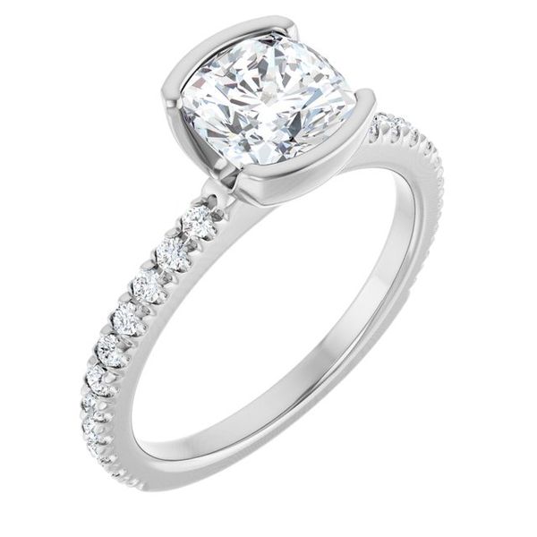Half-Bezel Engagement Ring