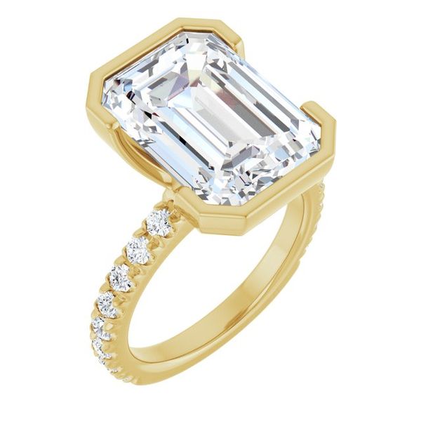 Half-Bezel Engagement Ring