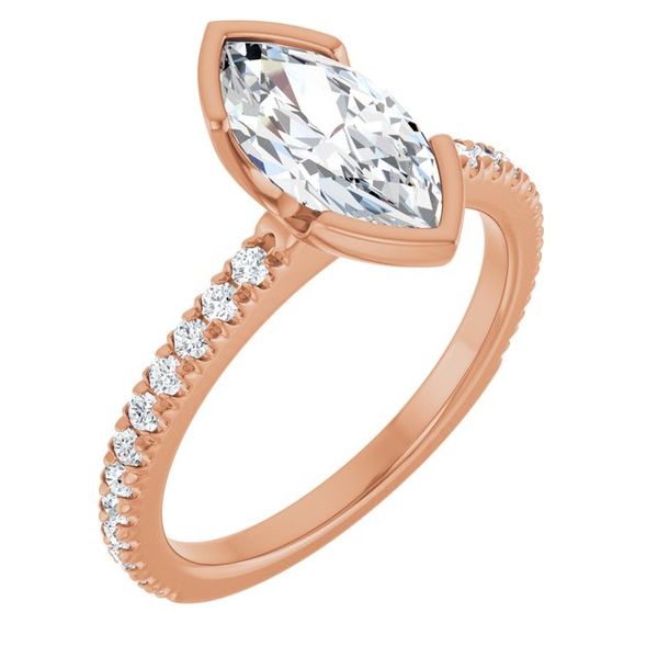 Half-Bezel Engagement Ring