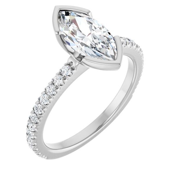 Half-Bezel Engagement Ring