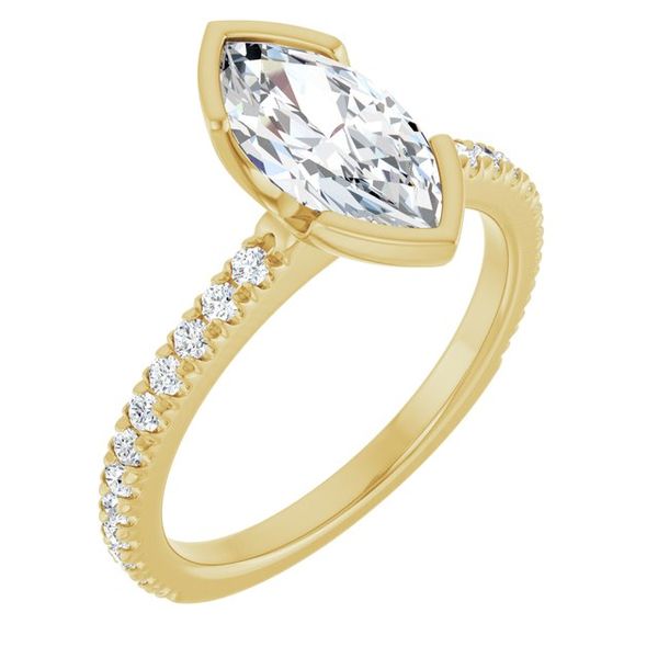 Half-Bezel Engagement Ring