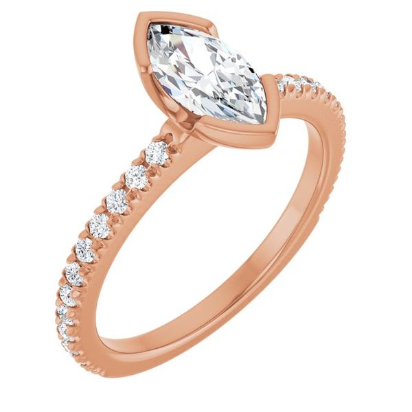 Half-Bezel Engagement Ring