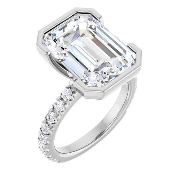 Half-Bezel Engagement Ring