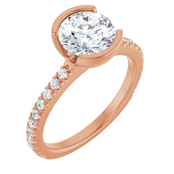 Half-Bezel Engagement Ring