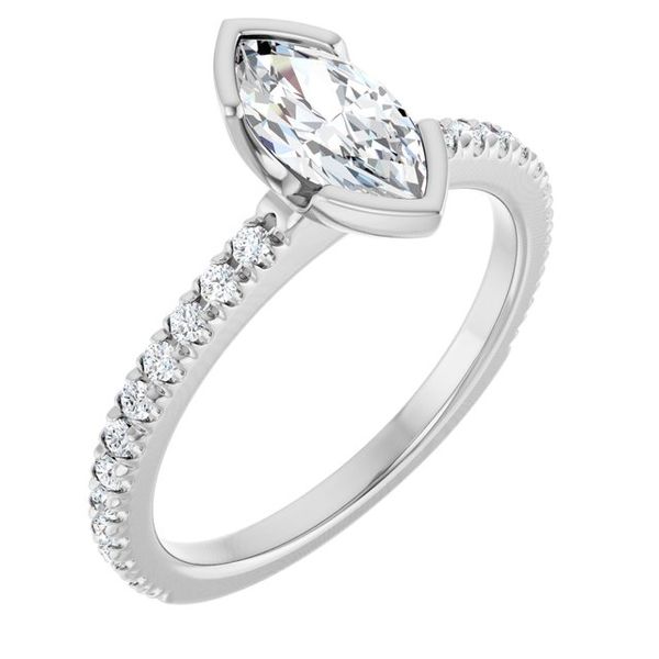 Half-Bezel Engagement Ring