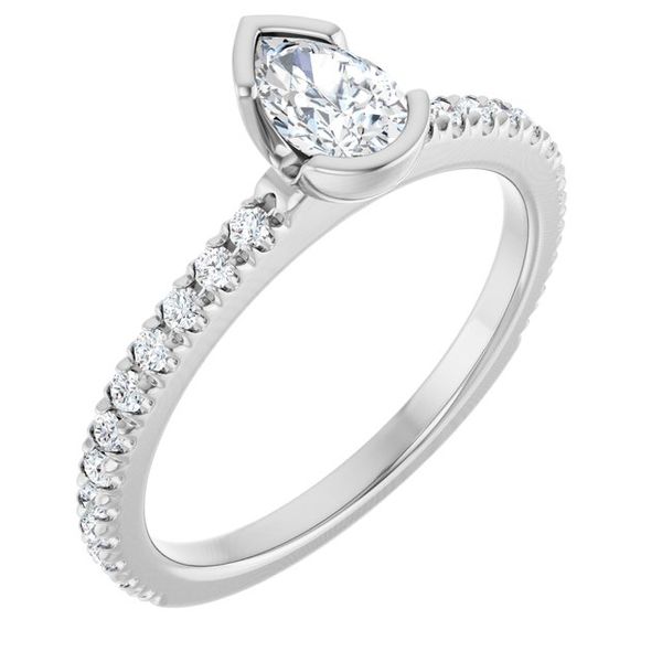 Half-Bezel Engagement Ring