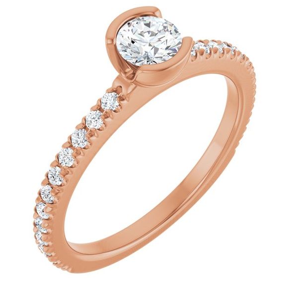 Half-Bezel Engagement Ring