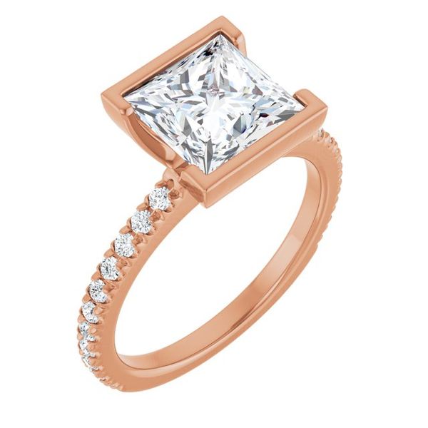 Half-Bezel Engagement Ring