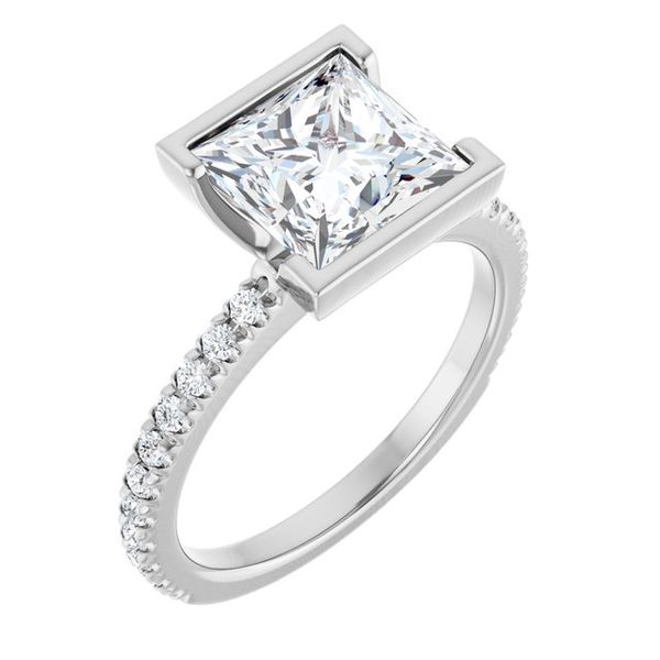Half-Bezel Engagement Ring