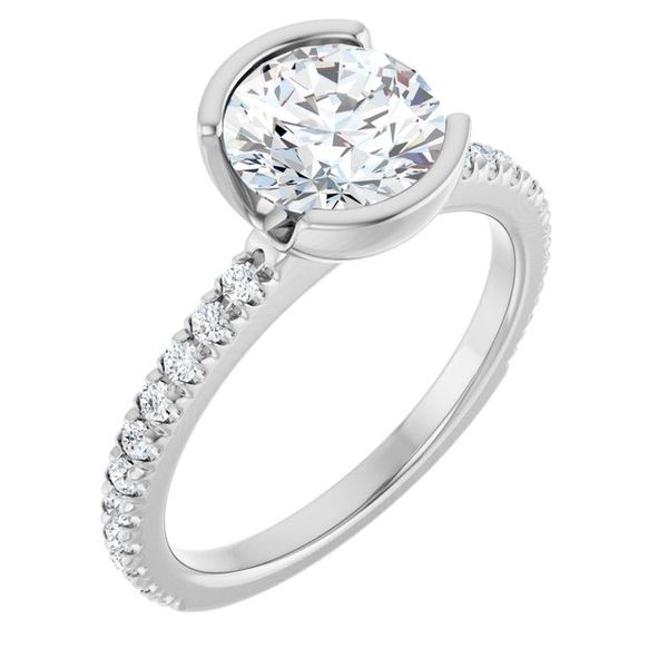 Half-Bezel Engagement Ring