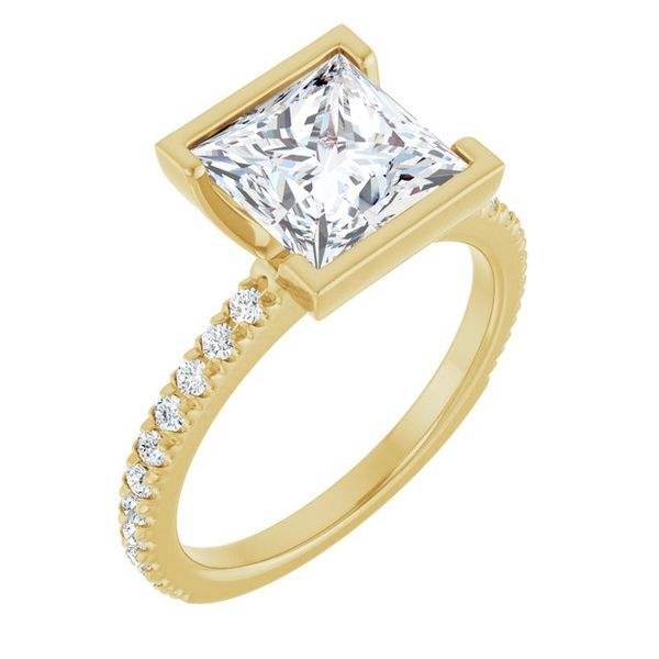Half-Bezel Engagement Ring