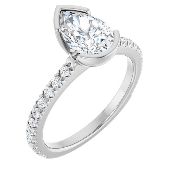 Half-Bezel Engagement Ring