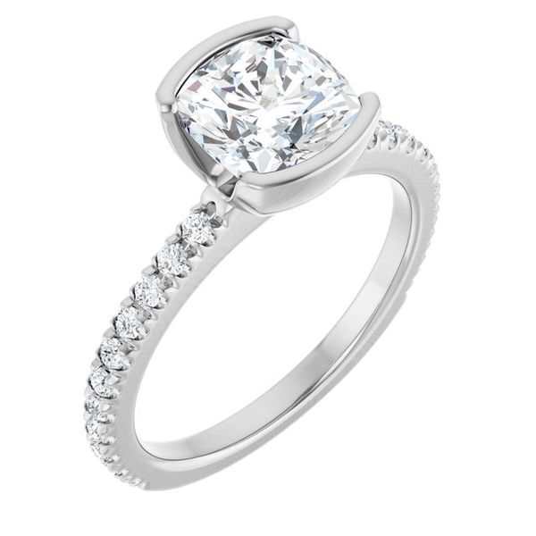 Half-Bezel Engagement Ring