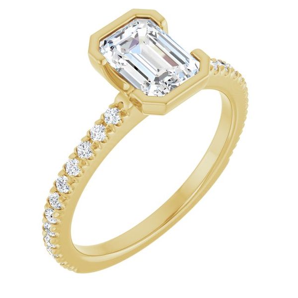 Half-Bezel Engagement Ring