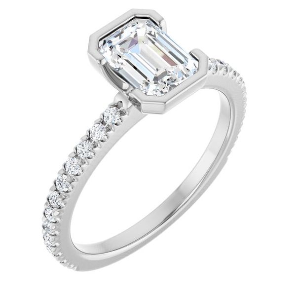 Half-Bezel Engagement Ring