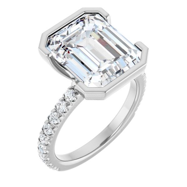 Half-Bezel Engagement Ring