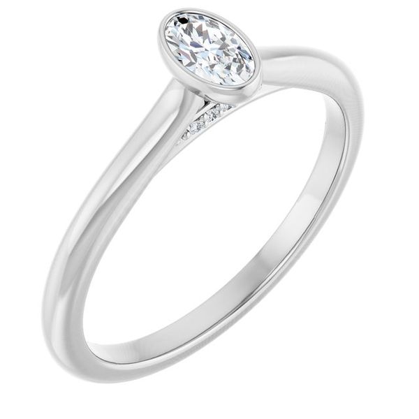 Bezel-Set Accented Engagement Ring