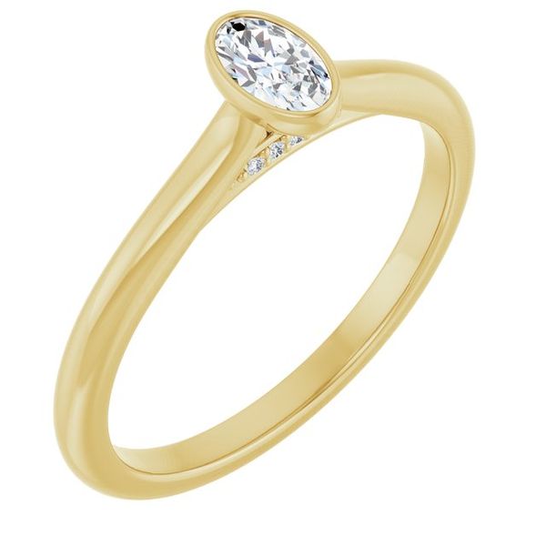 Bezel-Set Accented Engagement Ring