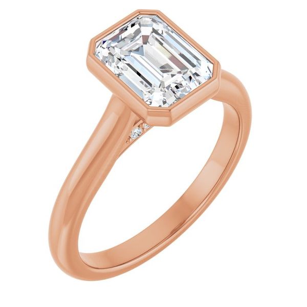 Bezel-Set Accented Engagement Ring