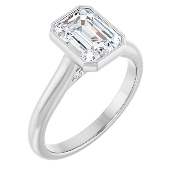 Bezel-Set Accented Engagement Ring