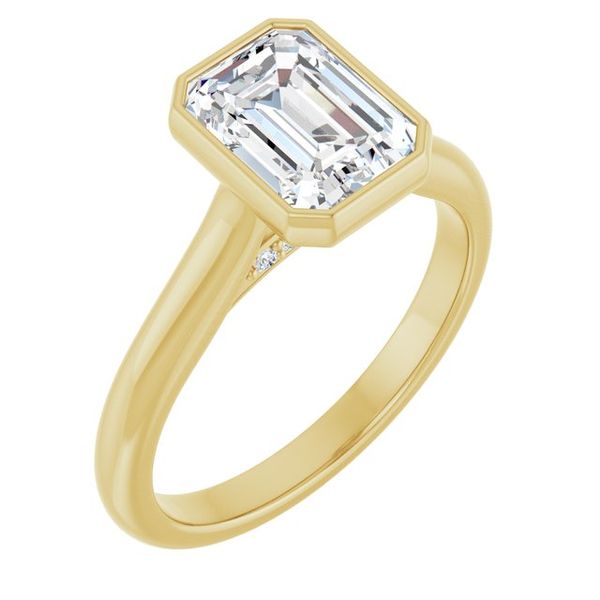 Bezel-Set Accented Engagement Ring