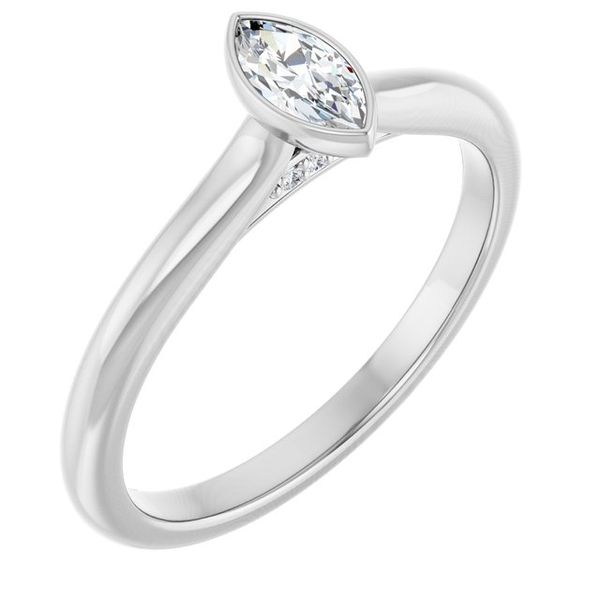 Bezel-Set Accented Engagement Ring