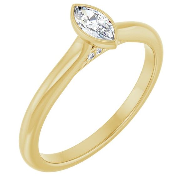 Bezel-Set Accented Engagement Ring