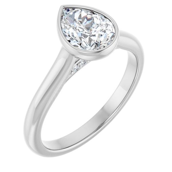 Bezel-Set Accented Engagement Ring